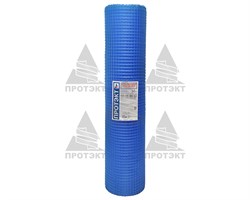 Сетка фасадная пластиковая усиленная Протэкт 50 г/м2, ячейка 15*15 мм, 1*50 м, синий - фото 21155