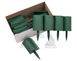 Садовое ограждение бордюр Пеньки хаки 15 см * 1,6 м - фото 21312