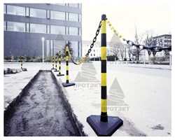 Цепь оградительная сигнальная пластиковая желто-черная 8 мм * 25 п.м. - фото 22522