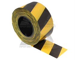 Оградительная лента желто черная Эконом ЛО-200/75 - фото 22694