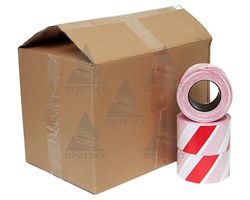 Оградительная лента бело красная Эконом ЛО-250/75 - фото 22697