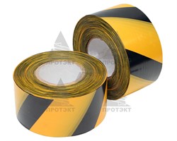 Оградительная лента желто черная Эконом ЛО-500/75 - фото 22706