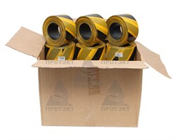 Оградительная лента желто черная Эконом ЛО-250/75 - фото 22728