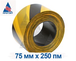 Оградительная лента желто черная Эконом ЛО-250/75 - фото 22730