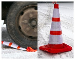 Конус дорожный с 3 светоотражающими полосами КС-2.8 С МАСКОЙ - фото 23305