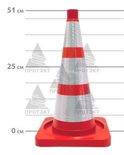 Конус дорожный с 3 светоотражающими полосами КС-2.8 С МАСКОЙ - фото 23306