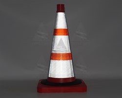 Конус дорожный с 3 светоотражающими полосами с утяжелителем КС-2.8.0 С МАСКОЙ - фото 23312