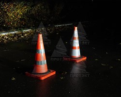 Конус дорожный с 3 светоотражающими полосами с утяжелителем КС-2.8.0 С МАСКОЙ - фото 23380