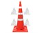 Конус дорожный с 3 белыми полосами КС-3.4, цельнолитой - фото 22063